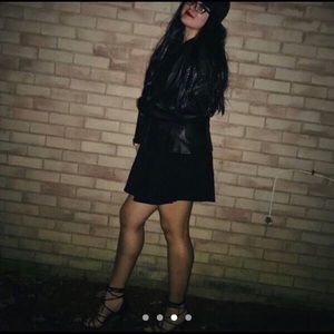 Black mini cross chest dress